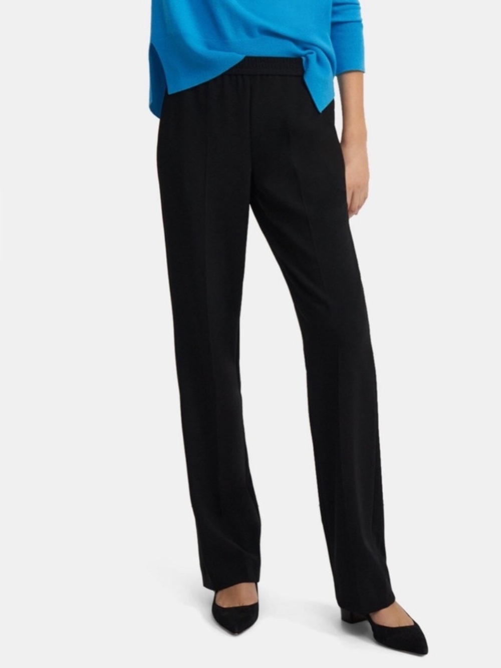 Theory Straight Pull-On Pant Admiral Crepe Size 0